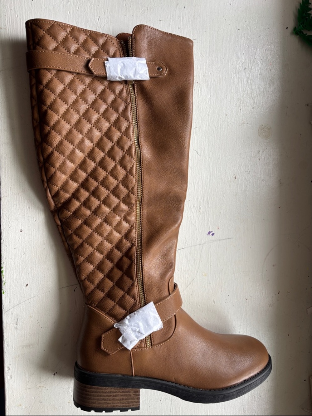 Dream Pairs Quilted Over-the-Knee Riding Boots - Brown